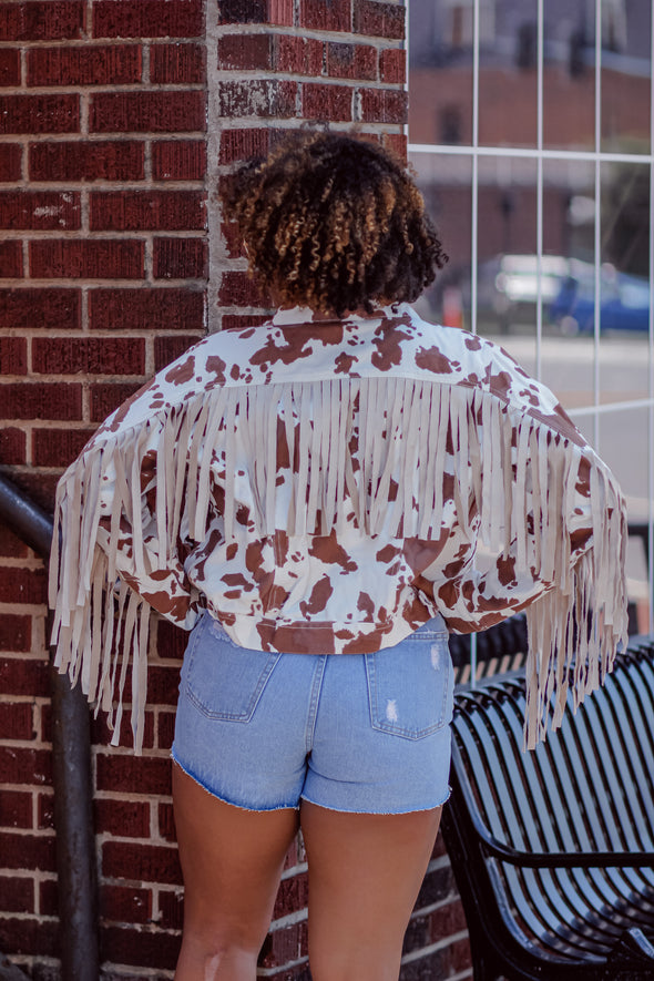The Polly Denim Jacket In Cow