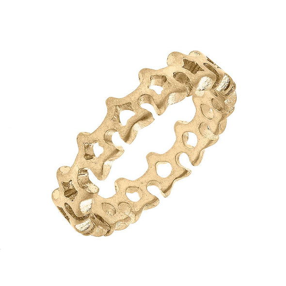 Molly Star Ring in Worn Gold