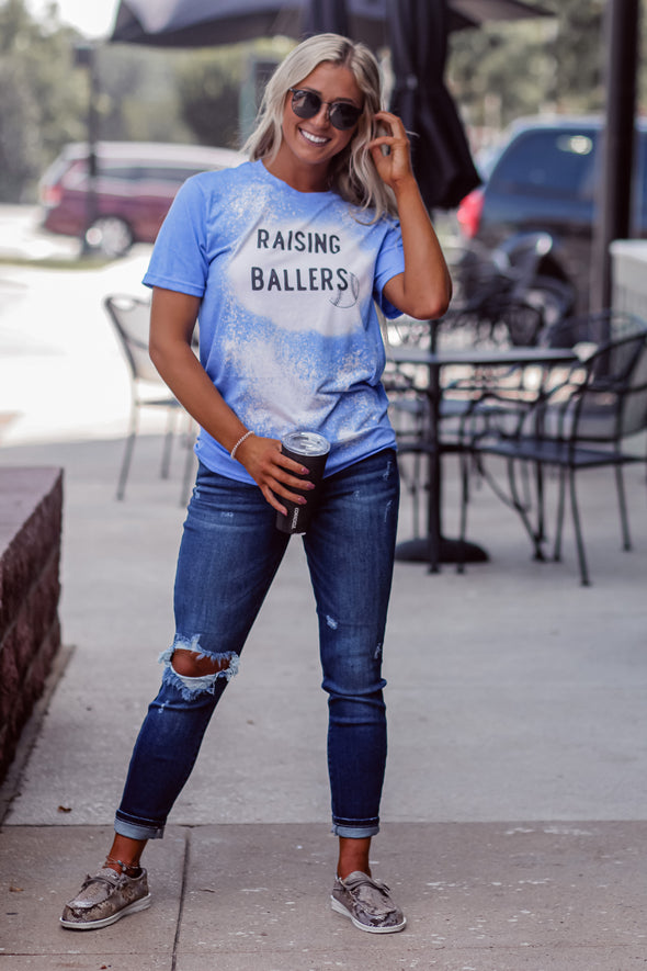 Raising Ballers Bleached Graphic Tee