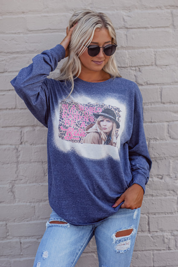 Be A Beth Bleached Long Sleeve Graphic Tee