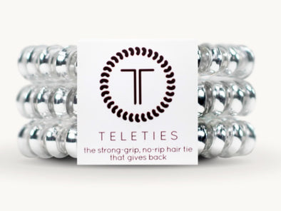 Electric Silver Small Teleties 3pk