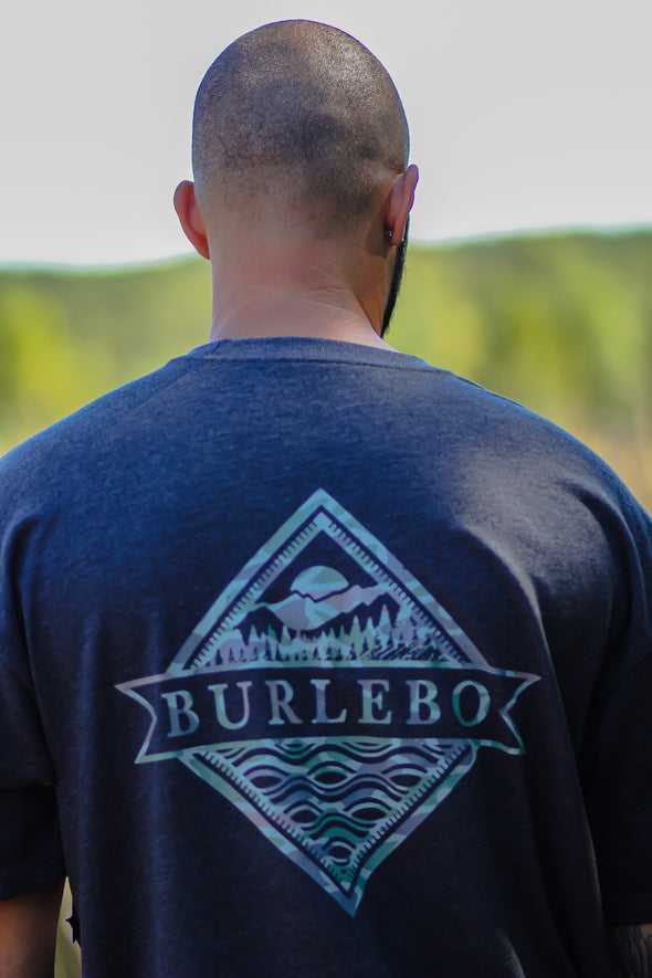 Burlebo Heather Black Camo Logo Short Sleeve Tee