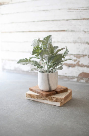 Artificial Plant With Faux Marble Pot
