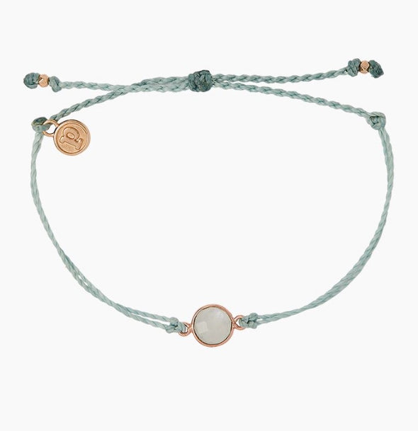 Pura Vida Rose Gold Moonstone Smoke Blue Bracelet