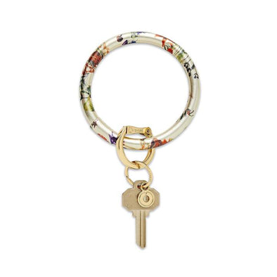 Oventure Leather Gold Rush Floral Key Ring