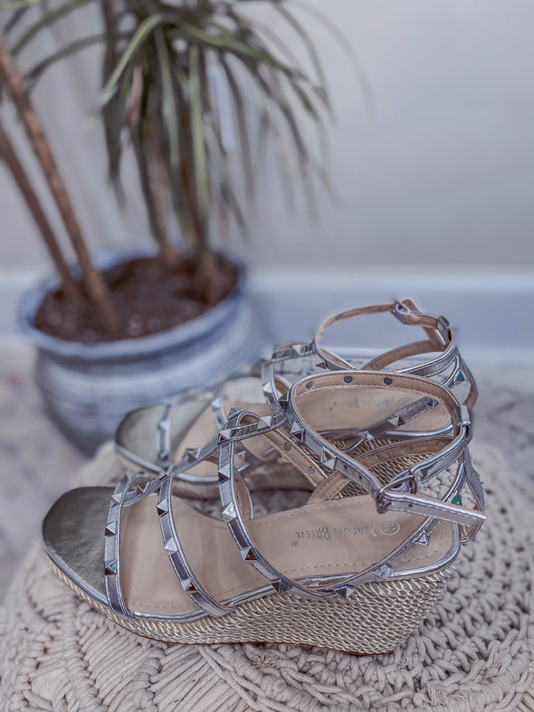 Silver Studded Wedge