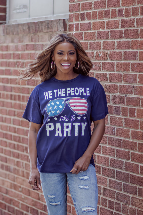 Navy We The People Graphic Tee