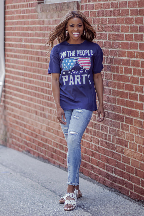 Navy We The People Graphic Tee