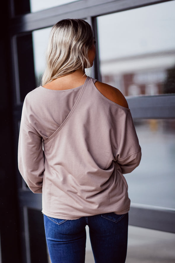 Cocoa Asymetrical Layered Pullover Top