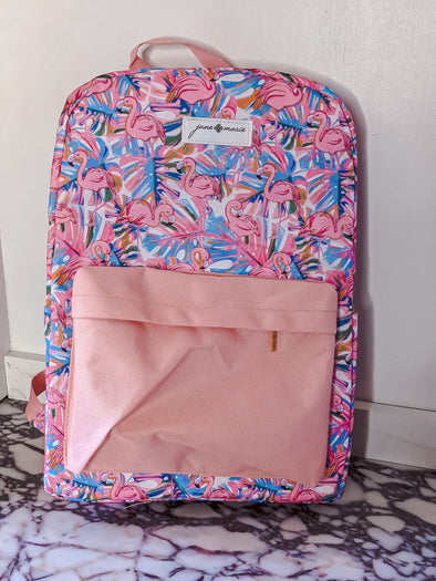 Kids Think Pink Flamingo Canvas Backpack