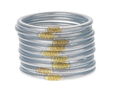 BuDhaGirl Silver All Weather Set of 9 Bangles