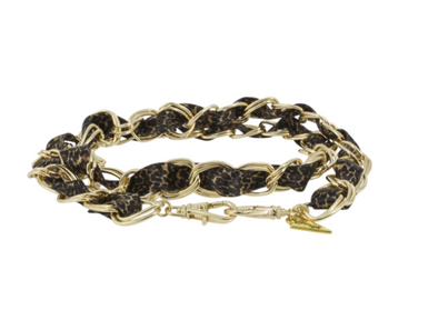 Erimish Brown and Gold Leopard Mask Chain