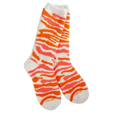World's Softest Holiday Cozy Crew Coral Wave Socks