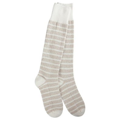 World's Softest Holiday Stripe Knee High Socks In Cloud Multi