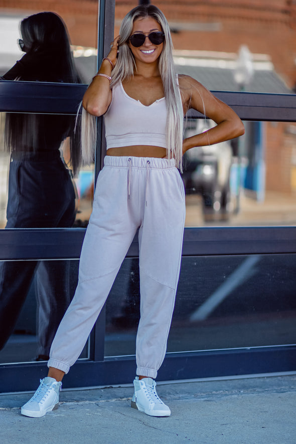 Vintage Havana Honey Wheat Washed Fleece Cropped Tank