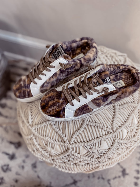 Vintage Havana Brown Snake Snugle Mule Sneaker