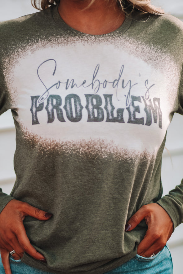 Somebody's Problem Bleached Long Sleeve Tee