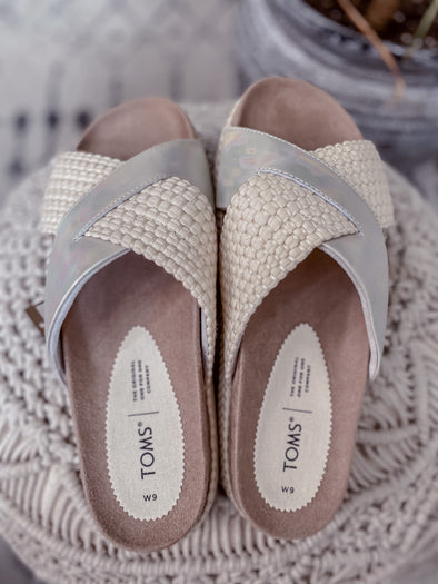 TOMS Paloma Silver Iridescent Sandal