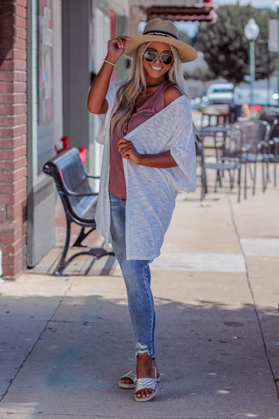 Ivory Open Front Twist Back Cardigan