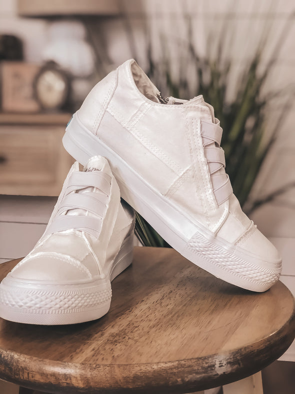 Blowfish White Mamba Sneaker Wedge