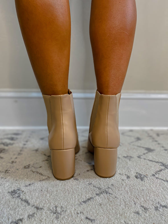 Tan Pointed Toe Bootie