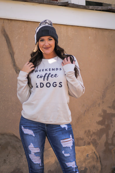 Weekends Coffee Dogs Graphic Sweatshirt