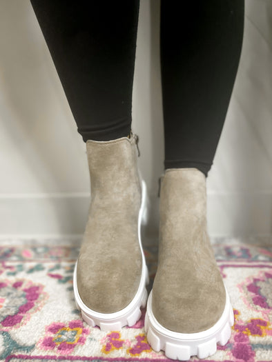 The Macy Boot in Taupe