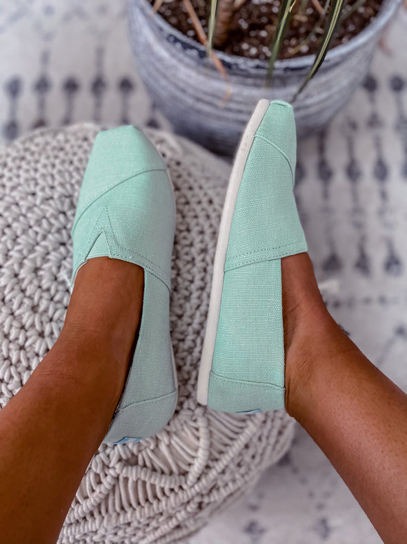 TOMS Pastel Green Heritage Alpargatas