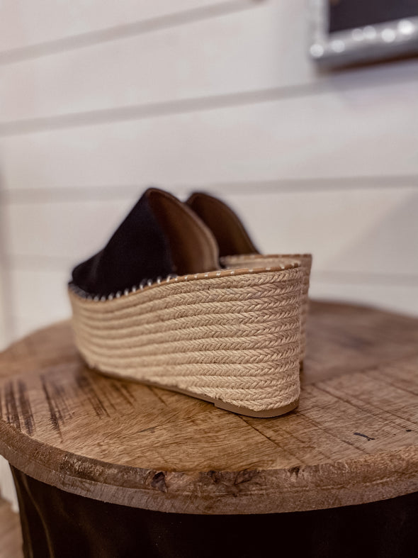 Black Espadrille Platform Sandal