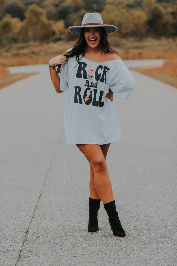Rock & Roll Graphic T Shirt Dress