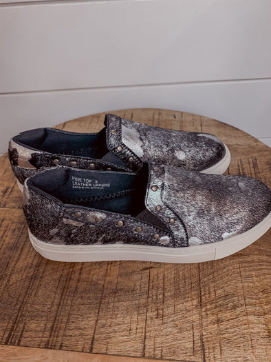 Corkys Pine Top Pewter Slip on Sneaker