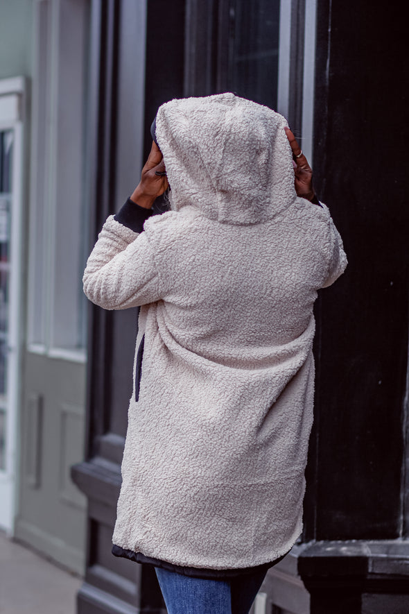 Black Reversible Faux Fur Parka