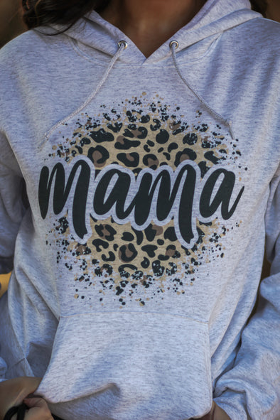 Mama Leopard Grey Hoodie