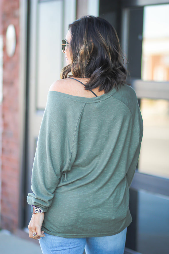 Z Supply Dusty Olive Lyndell Sweater Top