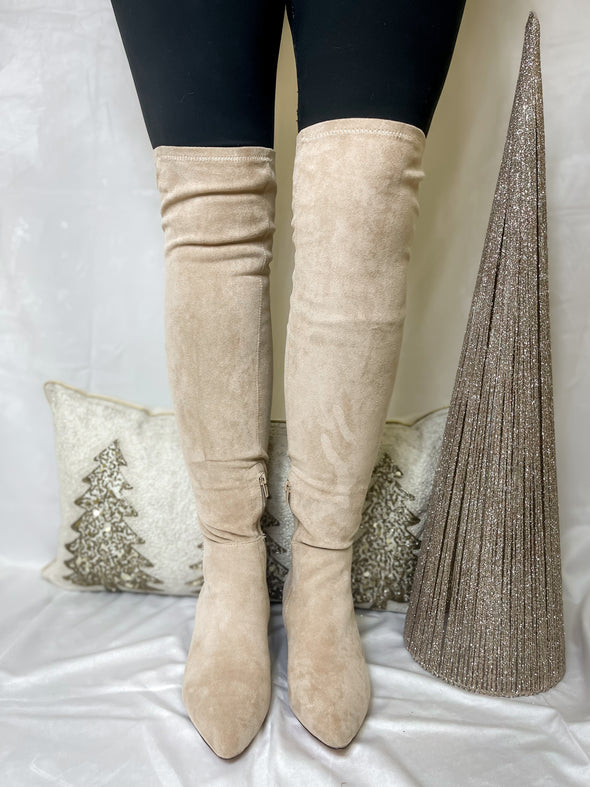 The Wynter Over The Knee Boot In Nude