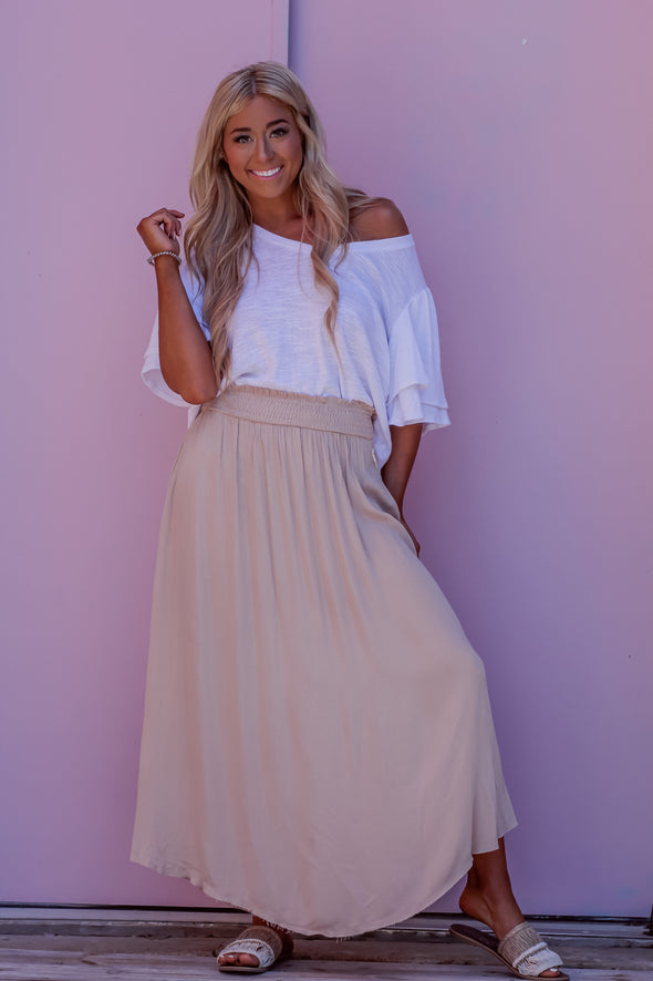 Timeless Maxi Skirt in Taupe