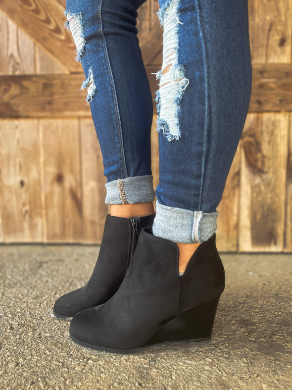 The Amber Wedge Bootie In Black