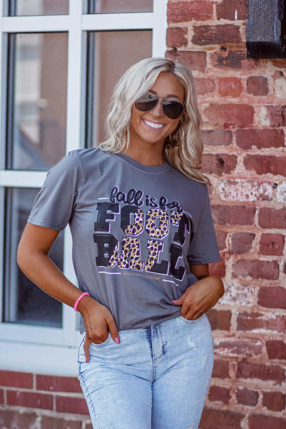 Charcoal Fall is For Football Graphic Tee