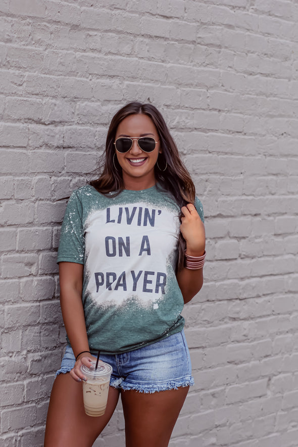 Livin' On A Prayer Bleached Graphic Tee