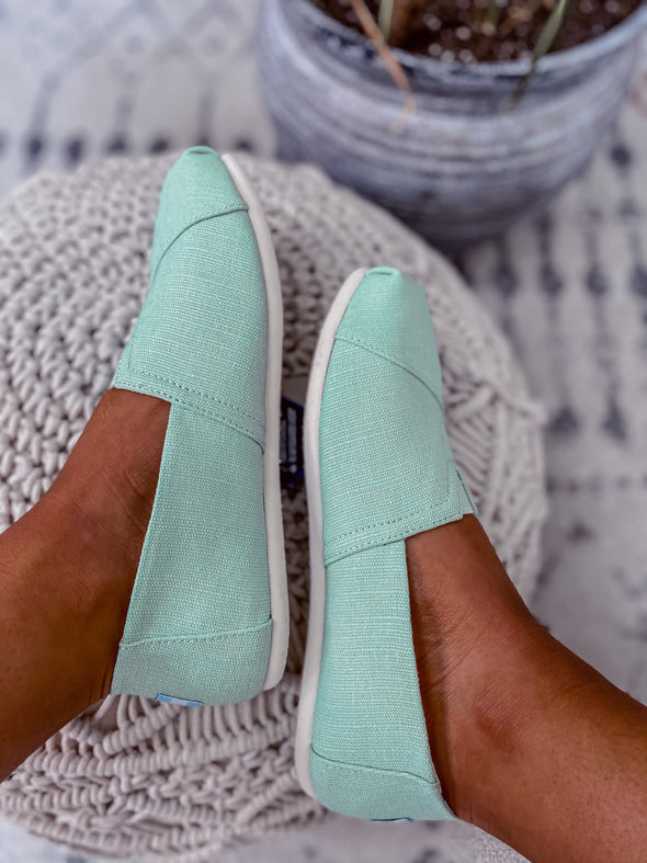 TOMS Pastel Green Heritage Alpargatas