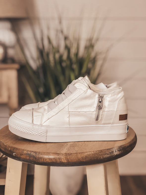 Blowfish White Mamba Sneaker Wedge