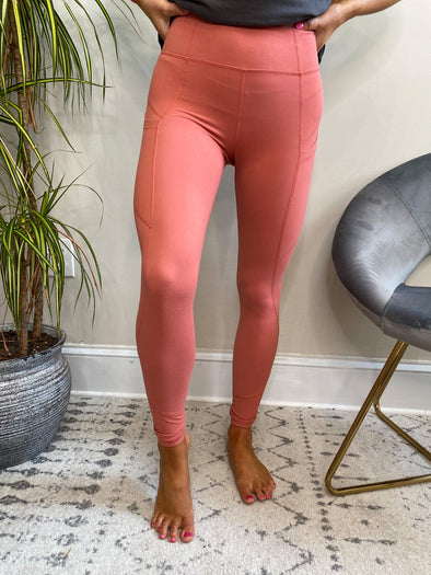Rust Leggings with Side Pockets