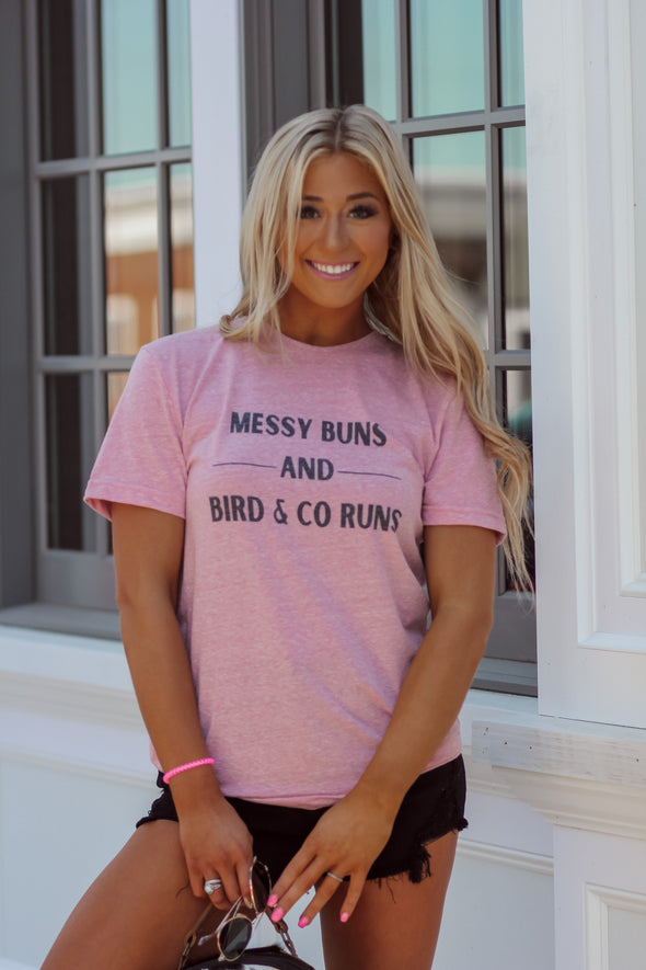 Rose Messy Buns and Bird & Co Runs Graphic Tee