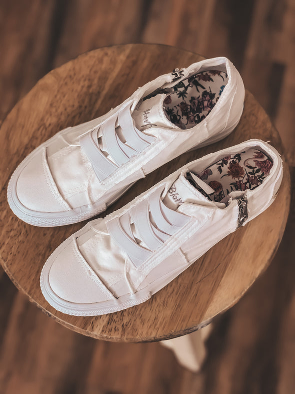 Blowfish White Mamba Sneaker Wedge