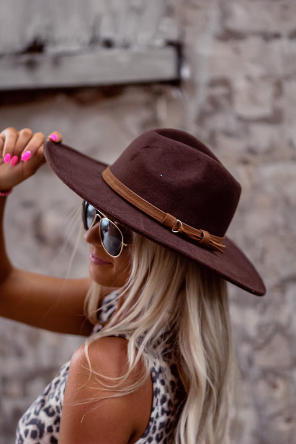 Wide Brim Belted Hat in Several Colors