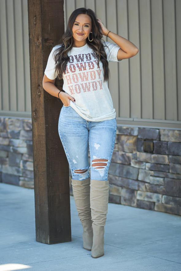 Brown Howdy Graphic Tee