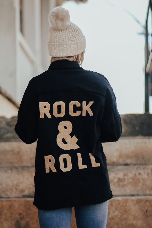 Rock & Roll Black Button Down Jacket