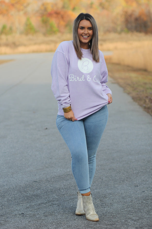 Bird & Co Lilac Corded Pullover