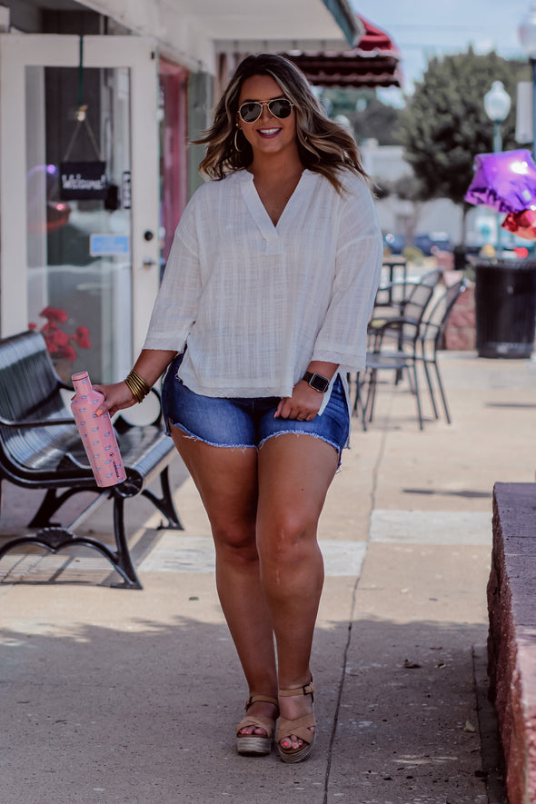 Ivory Gauze Textured Blouse