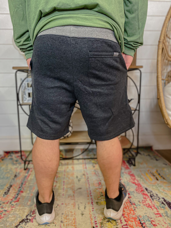 Burlebo Heather Black Fleece Camo Pocket Shorts